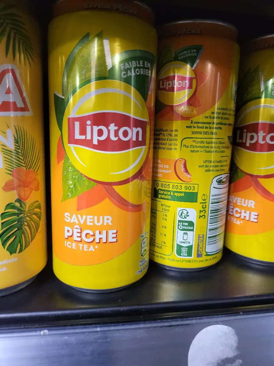 Cannette lipton saveur pêche 0.33l