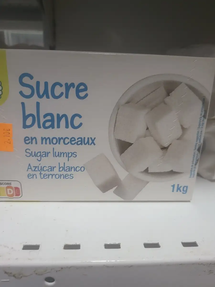 Sucre blanc en carreaux